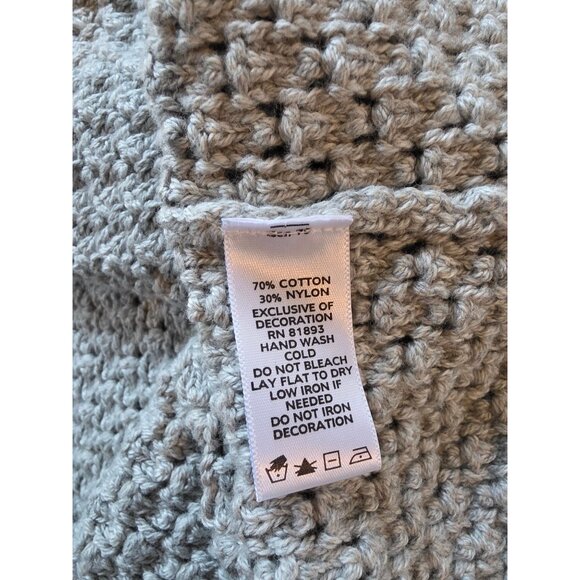 Liz Claiborne Womens Gray Knit Cardigan Sweater M Button-Front Chain Detail NWOT - Picture 6 of 8